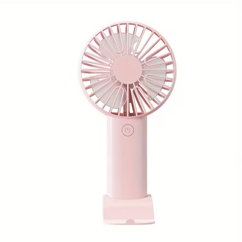 BreezeDock – USB Rechargeable Handheld & Desk Fan with Phone Stand